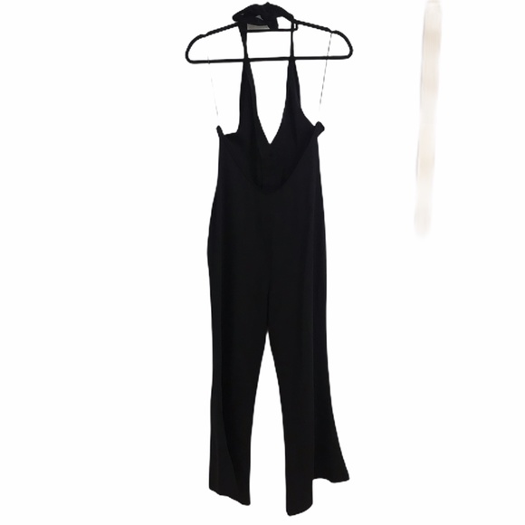 Zara Black Halter Neck Flare Wide Leg Jumpsuit New - Picture 8 of 9
